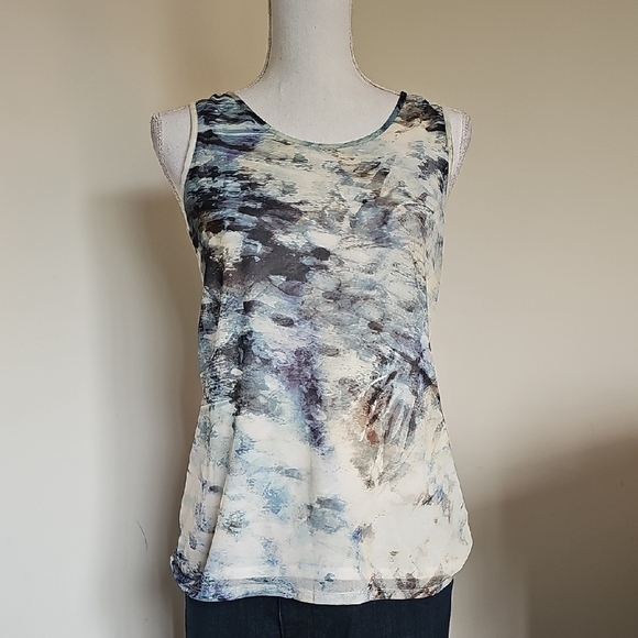 Coldwater Creek Blue Gray Tank Top Abstract Print - Picture 1 of 5
